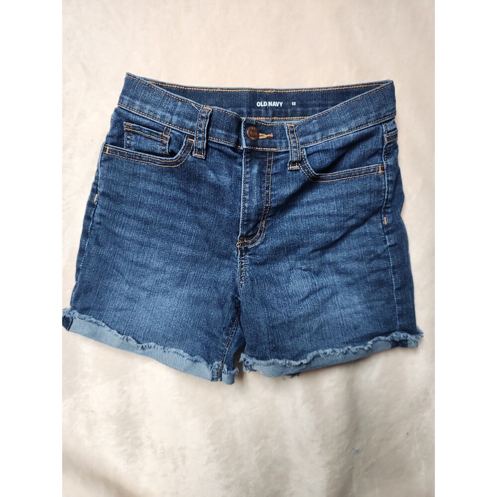Old Navy Girls High Rise Cut Off Jeans Shorts Sz 12 Adjustable Waist  WthPockets